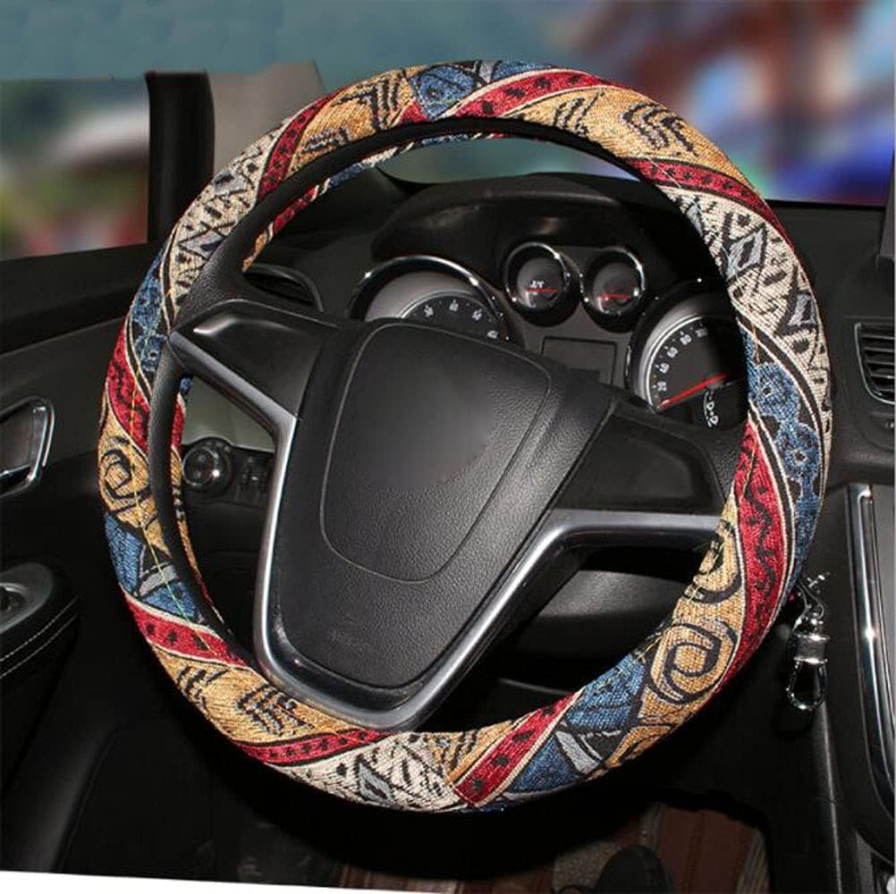 2019 New Cloth Cute Cool Boho Steering Wheel Cover for Women Bling All Seasons (09)