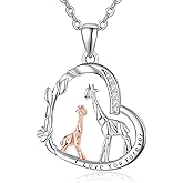 Palpitate Cute Animal Necklaces 925 Sterling Silver Elephant/Koala/Dinosaur/Giraffe/Bear/Frog Pendant Necklaces Jewelry Christmas Gifts for Mother Friends Sister