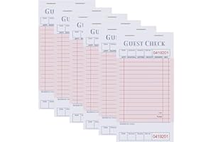 6 Pack Guest Checks Books, Server Note Pads, Waitress Order Notepad, Food Receipt Book, Waitress Notepad for Restaurants Food
