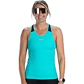 Zoot Women's Core Tri Racerback Tank, Performance Triathlon Race Tank Top, UPF 50+ Fabric, Rear Pockets, Built-in Bra Support