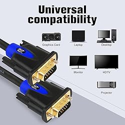 SHD VGA Cable, VGA to VGA HD15 Monitor Cable for PC