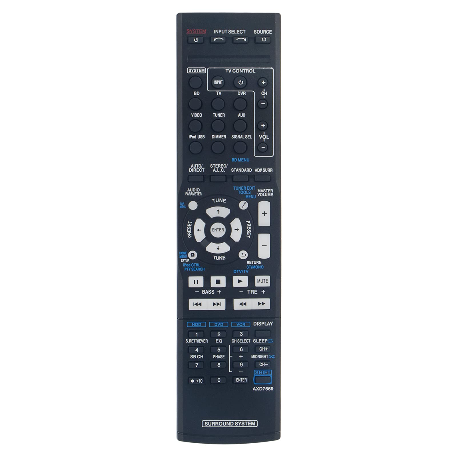 New AXD7569 Replace Remote Control - VINABTY AXD7569 AV Receiver Remote Control Replacement for PIONEER Receiver HTP-610 Remote Controller