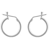 Boma Jewelry Sterling Silver Classic Snap Down Closure Tube Hoop Earrings (.5 Inch Hoop)