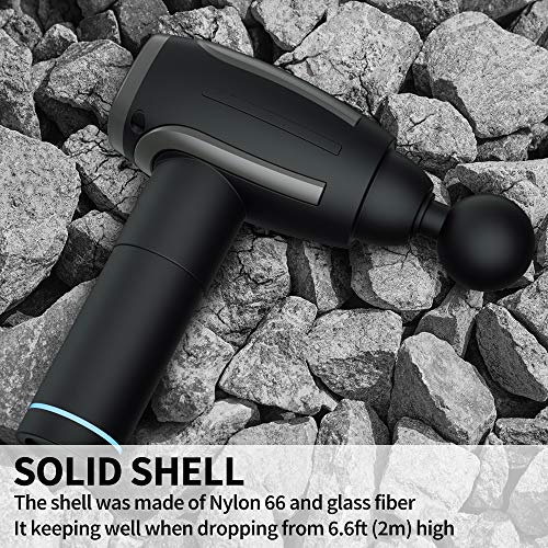 Powerful Massage Gun Handheld, 6 Speed Strong Percussion, 6 Heads, Cordless Portable Body Massager for Athletes Muscle Back Shoulder Neck Foot Soreness Relieve & Deep Tissue Relaxation, Whisper Quiet