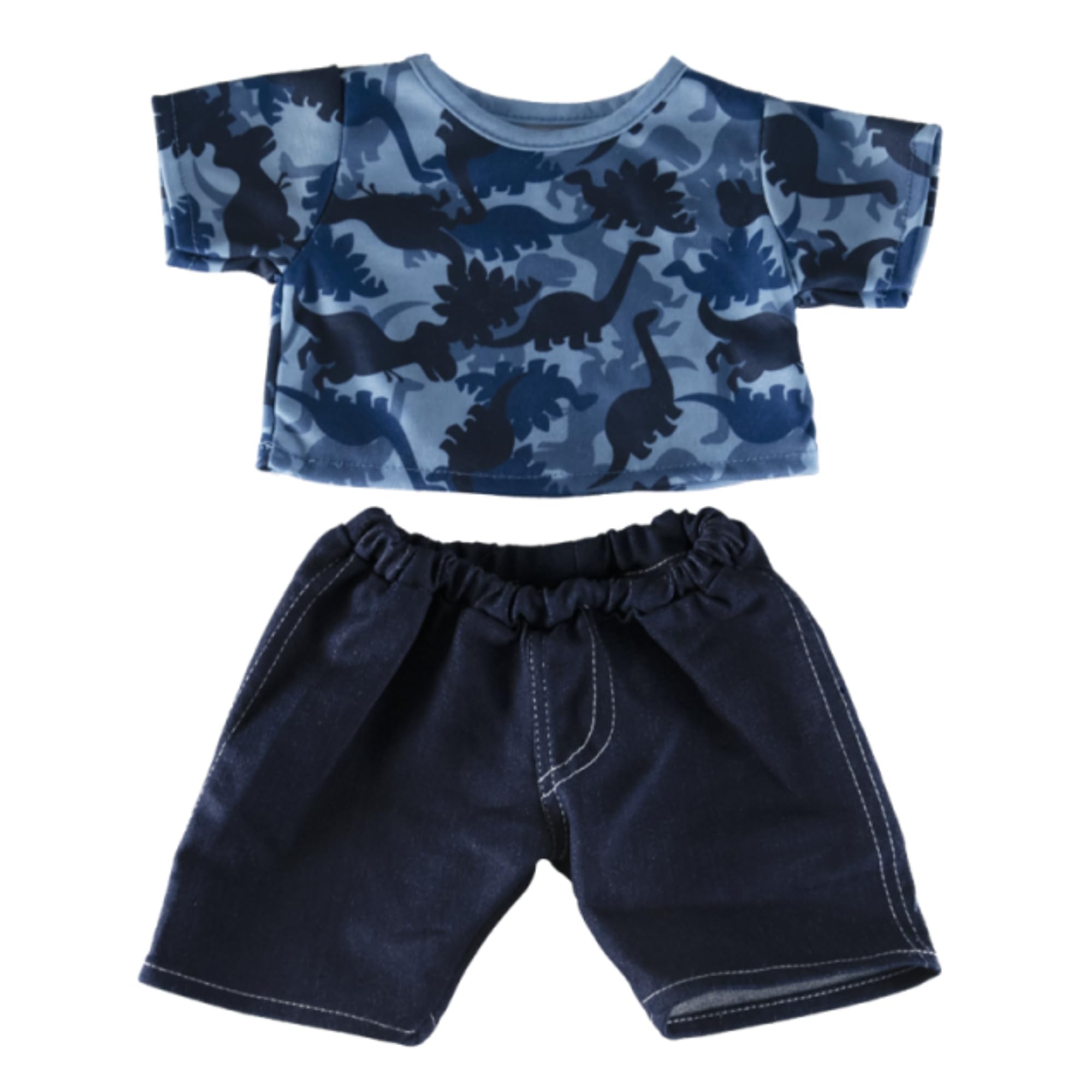 Blue Dinosaur T-Shirt with Jeans - Teddy Bear Clothes - 16inch/40cm fits Build a Bear