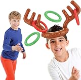 DERAYEE Christmas Inflatable Reindeer Antler Hat Ring Toss Game Kids Family Fun view 5