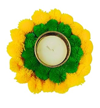 Bhavya Creations - Set of 2 Tealight Candle Holder Metal tealight Holder for Home Decoration Diya for Diwali Decoration Unique Diwali tealight Holder Floor Diwali Gifts Navratri Dussehra