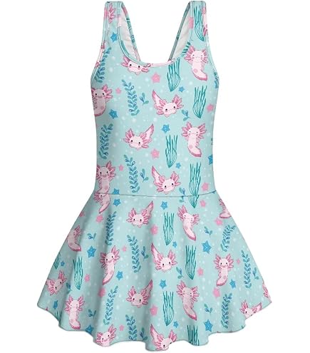 ZPINXIGN Adorable Axolotl Swimsuits for Girls Quick Dry Bathing Suits for Summer Beach Wear & Water Play Toddler One Piece Swimwear Swim Dress Size 3T 4T: Clothing, Shoes & Jewelry
