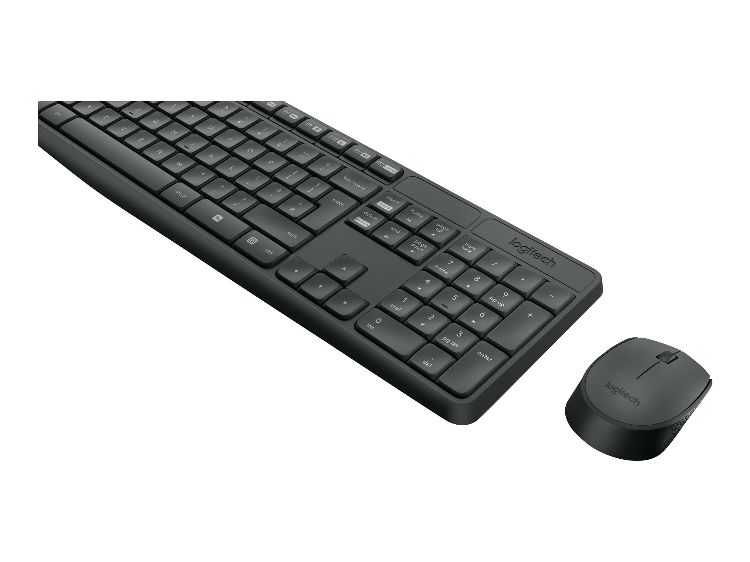 Logitech MK235 Wireless Keyboard and Mouse Combo for Windows, QWERTY US International Layout - Grey