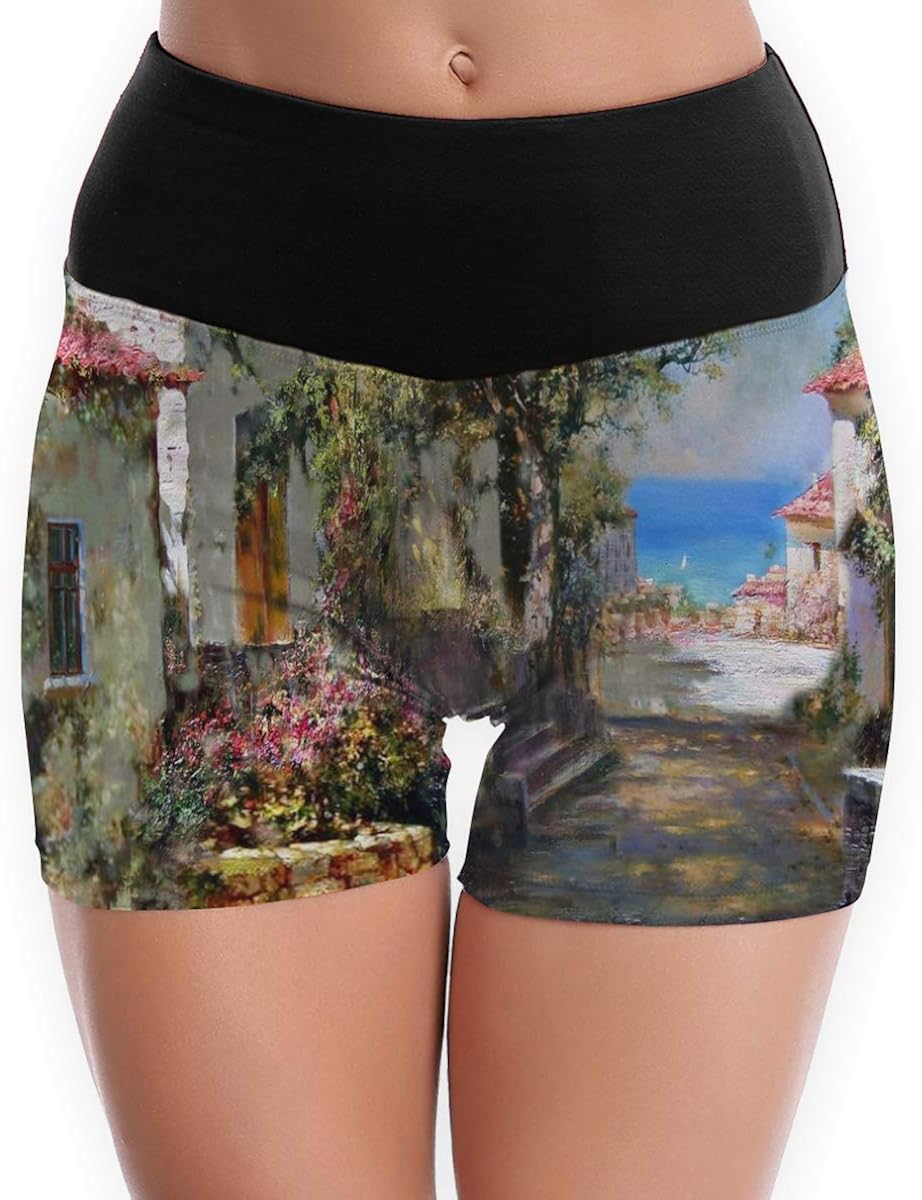 REDCAR Shell Perl Women's Active Yoga Shorts Pants Leggings Tights Non See-Through Yoga Short