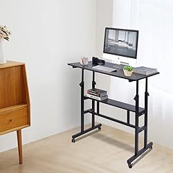 AIZ Mobile Standing Desk, Adjustable Computer Desk