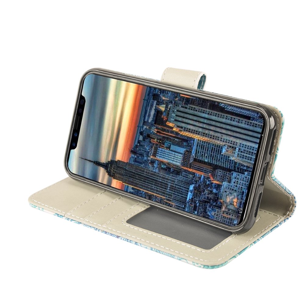 iPhone X Case, MagicSky iPhone X Wallet Case, Premium PU Leather Wristlet Flip Case Cover with Card Slots & Stand for Apple iPhoneX - Elephant