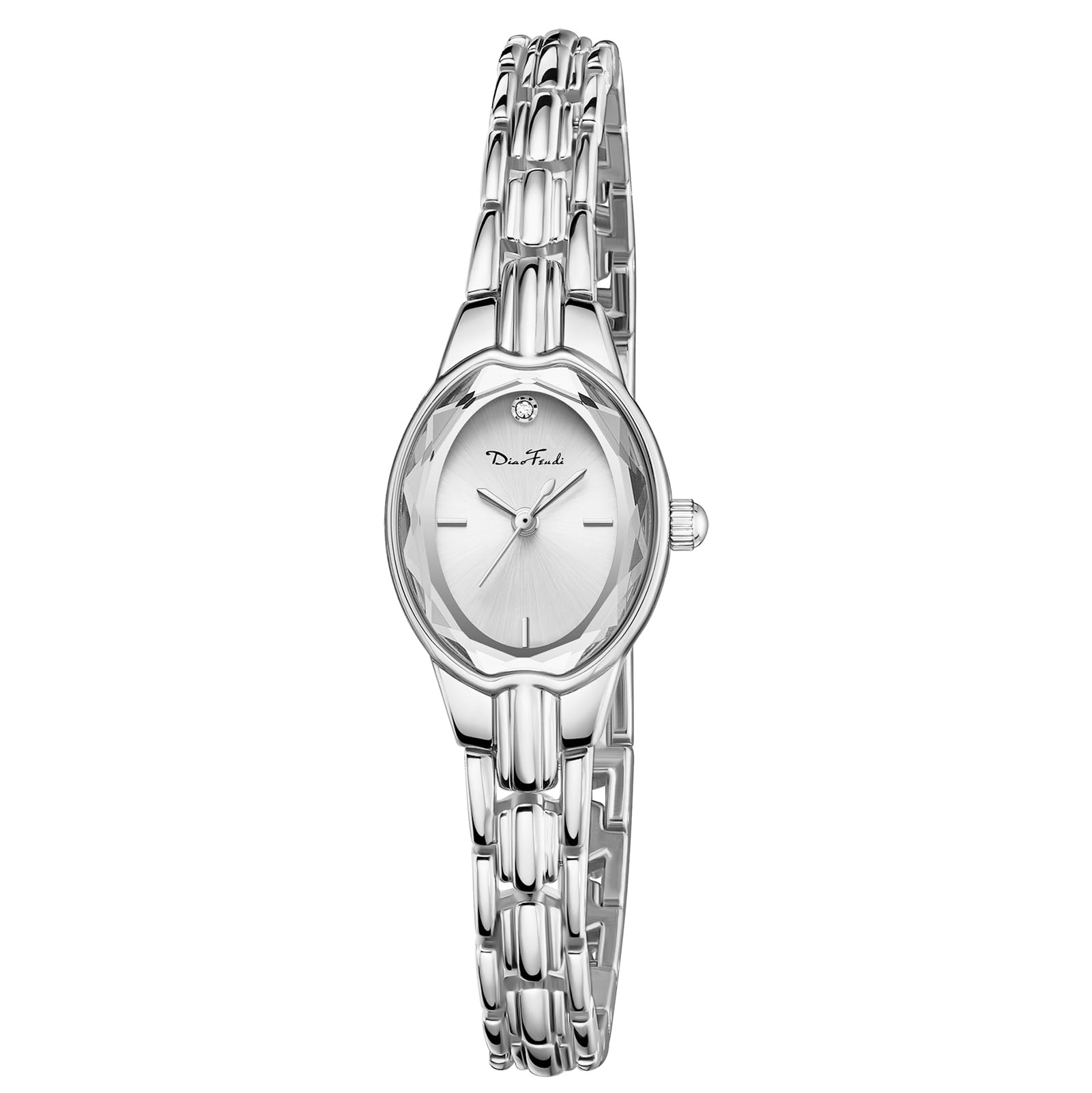 Photo 1 of Diaofendi Gold Watches for Women Easy Read Ladies Quartz Wrist Watches with Small Vintage Bracelet (All Silver)