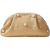 QWINEE Women's Woven Evening Bag Dumpling Clutch Purse No Strap Handbags Elegant Faux PU Leather Clutch Bag | Woven, No Strap, Elegant, Faux PU Leather