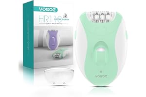 VOGOE Epilators Hair Removal for Women with 21 Tweezers & LED Light, 2 Speeds Cordless Epilator for Women, Electric Hair Removal Epilators Rechargeable for Arms & Legs HR110 (Light Green)