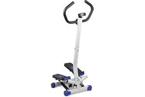 Wagan HealthMate Pivot Stepper Walkout Fitness Step Machine Trainer Exercise Stair Stepper Machine with Handlebar and Digital Display