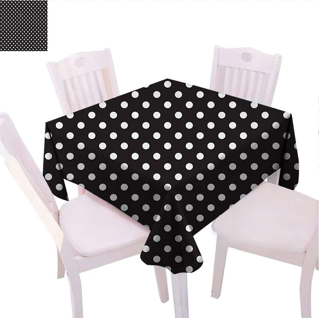 Black and White Polyester Square Tablecloths, Classical