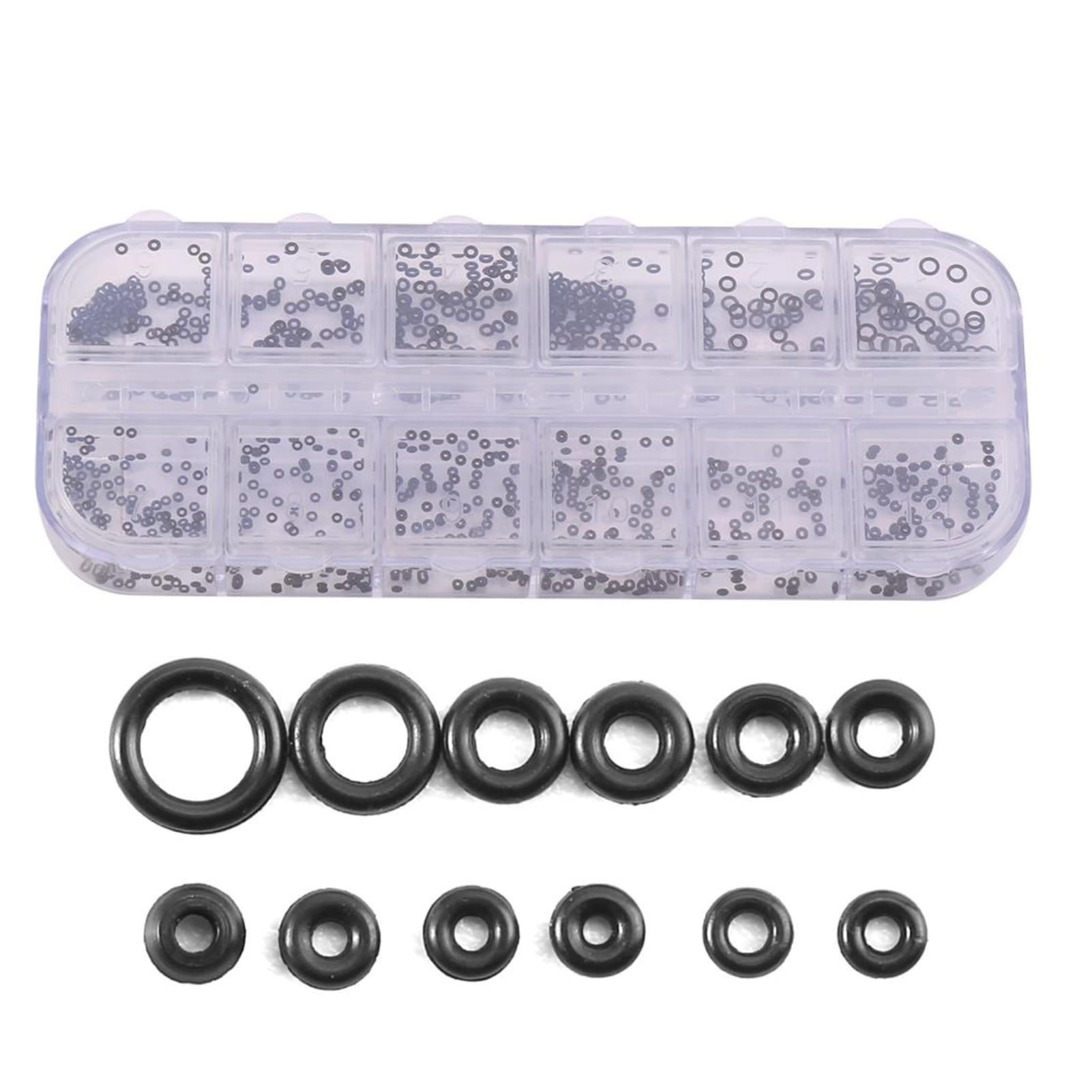 Seal Ring - 1.4-2.8mm Rubber Rings, Watches Gaskets, Tiny Crown-O-Ring Box Set, for Waterproof Seal, 12 Sizes
