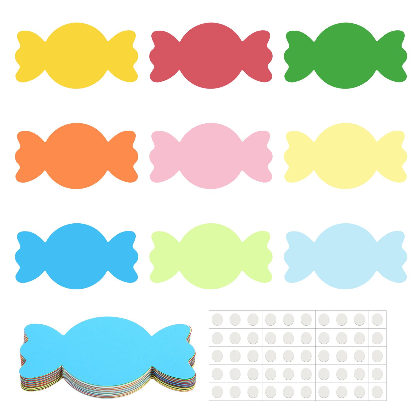 PATIKIL Candy Cutouts, 45 Pack Paper Candy, Colorful Candy Cutout for Classroom Decoration DIY Craft Project, Assorted Color