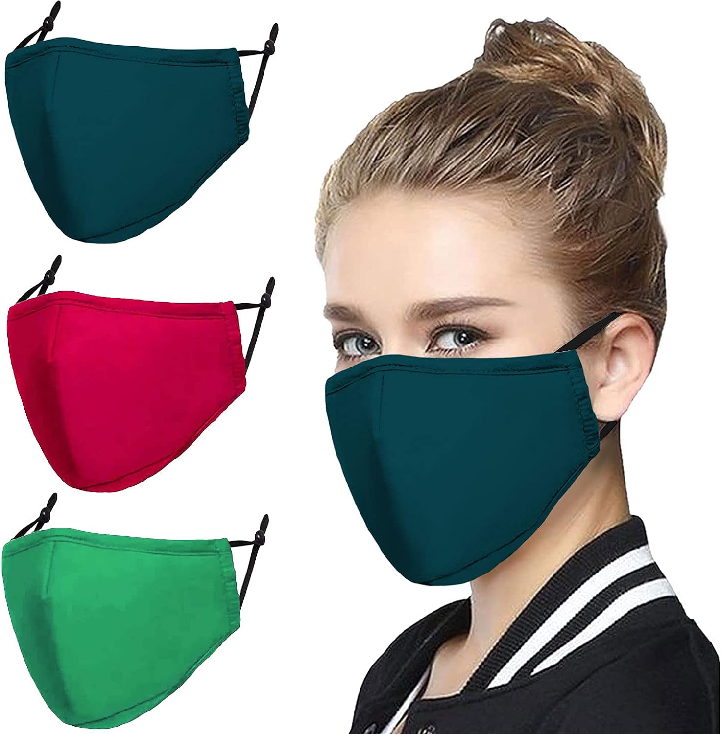 Designer Face Mask for Men 3PC Plain Masks Designed with Comfortable