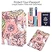 WALNEW Passport Holder Cover RFID Blocking Case Travelling Passport Cards Carrier Wallet Case (Pink Bird)