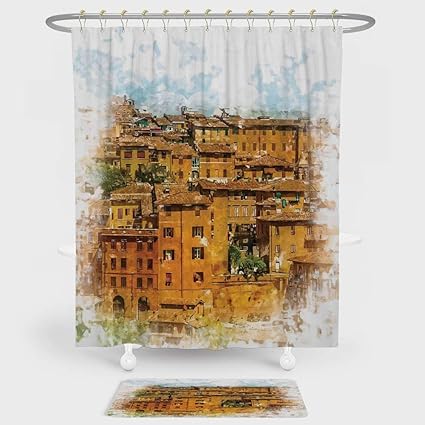 Bath Tuscany Italy Theme Waterproof Fabric Home Decor Shower
