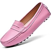 BEAUSEEN Women's Genuine Leather Penny Loafers Classic Driving Moccasins Casual Slip On Comfort Women Loafer Shoes