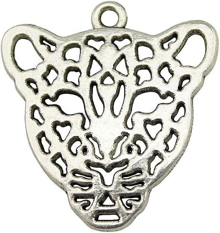 Taliyah 6 Pieces Leopard Head Charm Making Jewelry for DIY Jewelry Findings Craft