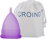 CROING Reusable Menstrual Cups Set of 4, Small & Large, Silicone, Purple, White view 4