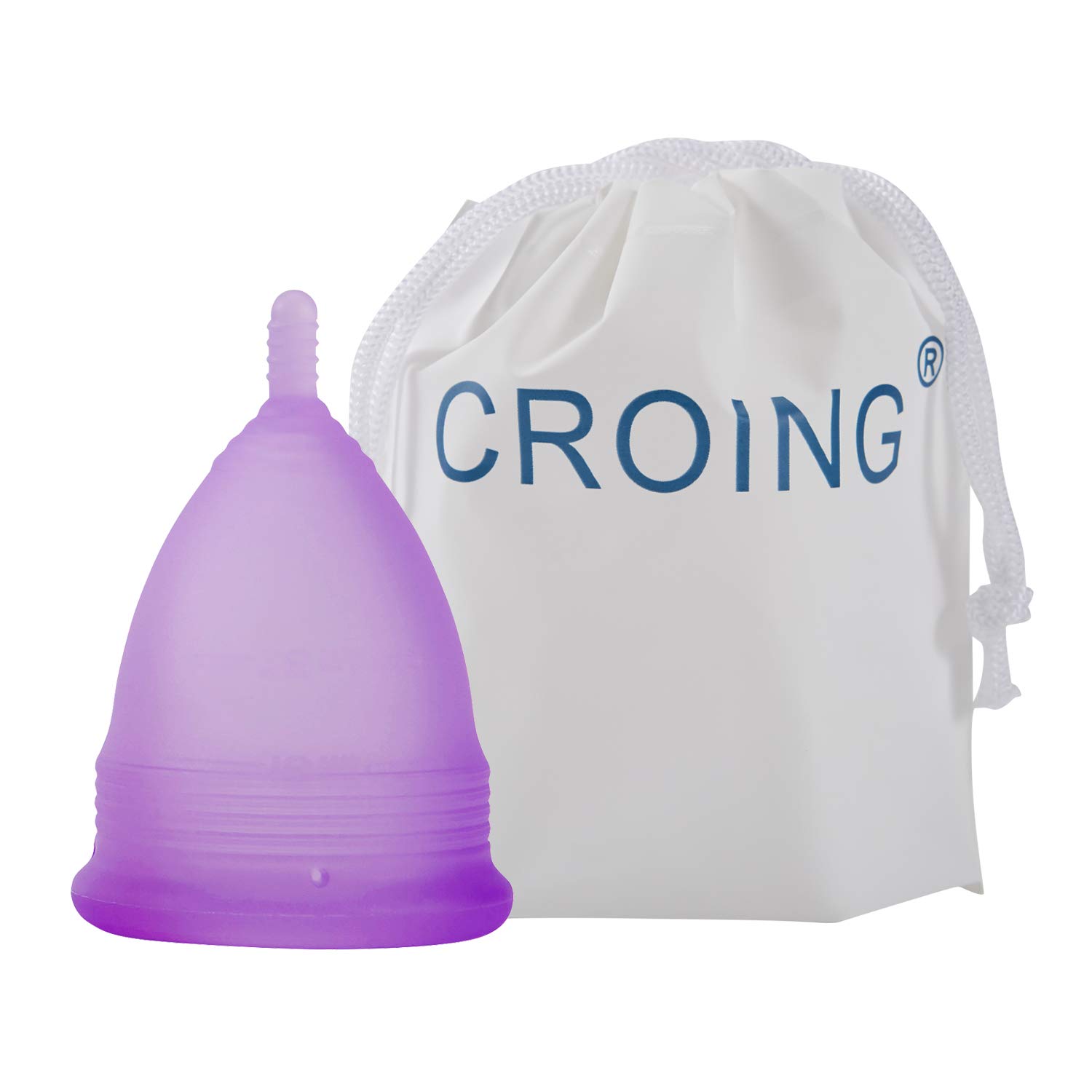 𝙈𝙚𝙣𝙨𝙩𝙧𝙪𝙖𝙡 𝘾𝙪𝙥𝙨 Reusable Menstrual Cup Set of 4, Period Cup, 2 pcs Small and 2 pcs Large (Purple and White)