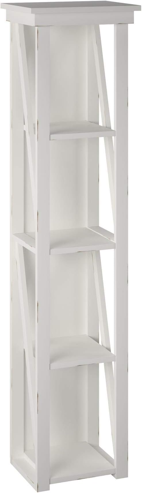 Amazon Com System Build Systembuild Crestwood Storage Tower White Cabinet Furniture Decor