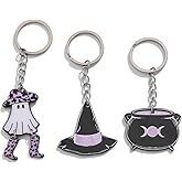 YURAOER Gothic Horror Skull Halloween Keychain - Cross Pumpkin Ghost Key Chains Halloween Gifts for Women Men DIY Jewelry