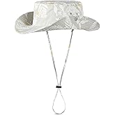 Printed Bucket Hat UPF 50+ Quick-Dry Breathable Sun Hat, Roll-Up Brim Boonie Hat with Adjustable Fit for Beach Hiking Fishing