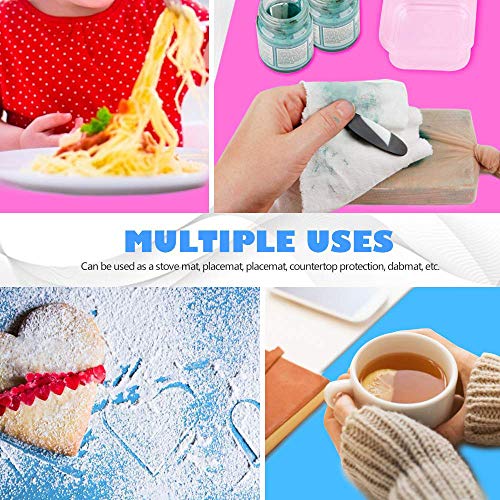 2 Pack Silicone Sheet for Crafts, Jewelry Casting Molds Mat, Including 2 Pieces Silicone Stir Sticks, Silicone Brushes and Non-Stick Silicone Sheet for Making Craft Glitter Tumblers