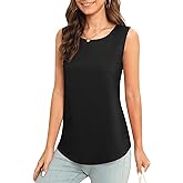 MEILANZJ Women's Sleeveless Chiffon Tank Top Business Casual Blouse Tunic Top
