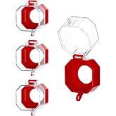 QWORK Emergency Stop Button Cover, 4 Pack Plastic Switch Cover Protector, Toggle Switch Push Button Switch Lockout Cover, Add Protection