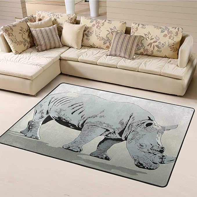 Soft Large Area Rug Animal Kids Baby, Children Play Mat