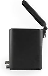 Beldray 5L Pedal Bin Rectangular Soft Close Black with Inner Bucket view 5
