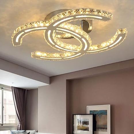 Led K9 Kristalle Deckenleuchte Mode Romantisch Deckenlampe Wohnzimmerlampe Restaurant Lampe Schlafzimmerlampe Modern Dimmbar 3000k 4500k 6000k Balkon Lampe Flur Lampe Hotel Lampe Cafe Lampe L75cm 48w Amazon De Beleuchtung