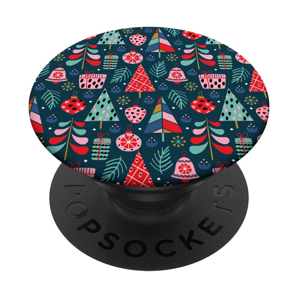 Colorful Christmas Pattern Stocking Stuffer Cute Pretty PopSockets Grip and Stand for Phones and Tablets