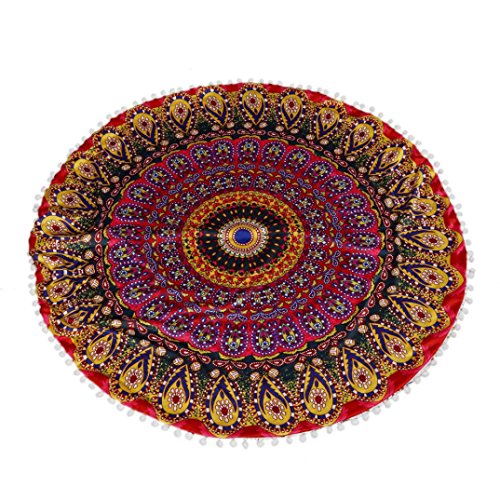 TAORE Indian Bohemian Mandala Round throw Pillows Cushion Pillows Cover Case (One Size, Multicolor I)