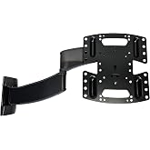 SANUS Elite Advanced Full-Motion TV Wall Mount for 19&ndash;43" TVs up to 35 lbs &ndash; Tilts, Swivels &amp; Extends 16" &ndash; Black Brushed Metal &ndash; Low Profile, Easy Install