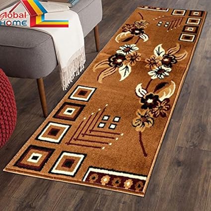 Global Home Runner Carpet for Bedroom/Kitchen/Hall -22X55 Inch - Color Camel Gold