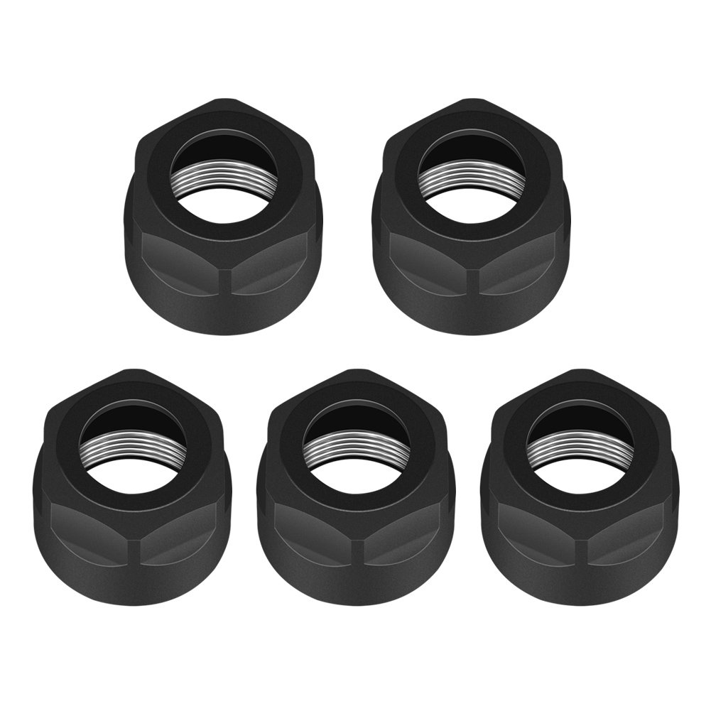 Taidda ER nut, Collet Clamping Nut 5pcs Set ER16A Nuts Collet Clamping Nut for ER CNC Milling Chuck Holder Lathe