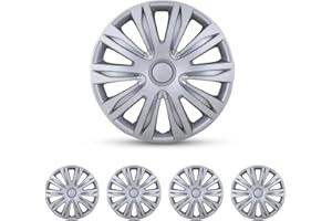 CAROXX 15'' Hubcaps, Wheel Rim Cover, Universal Hub Caps Replacement, ABS Material, Exterior Accessories for Car Pickup Truck SUV, Set of 4, Lacquer