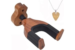 Guitar Wall Mount Hanger,Guitar Hook Stand, Auto Lock Guitar Wall Hanger,with Guitar Pick Necklace,for Acoustic, Electric, Cl