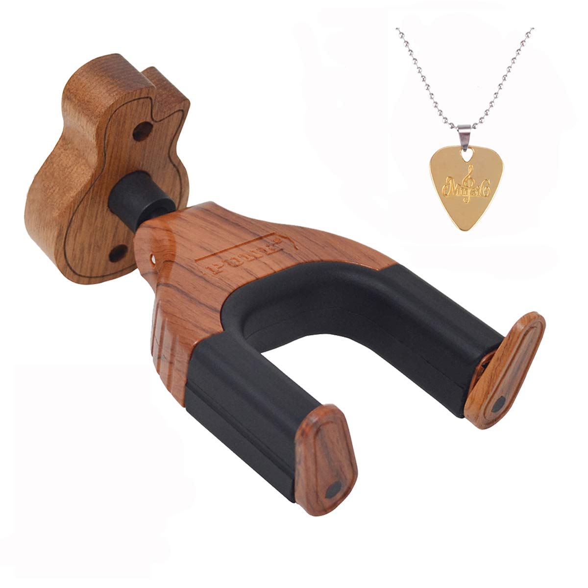 PUNK Guitar Wall Mount Hangers,Hooks,Holder, Auto Lock Guitar Wall Hanger,with 1Pcs Guitar Picks Necklace,for Acoustic,Electric, Classical,Bass Guitar Stand,Guitar Accessories