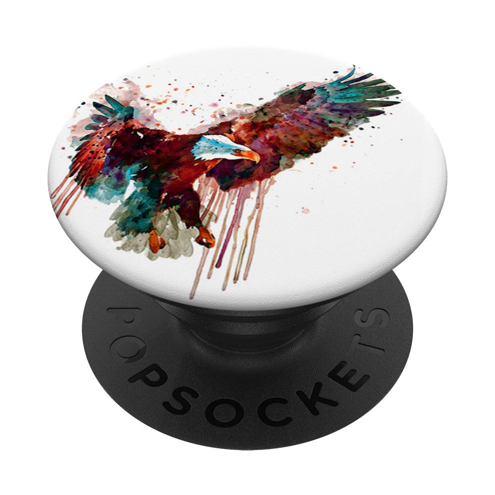 Cool Bald Eagle Flying Artistic Design On White PopSockets PopGrip: Swappable Grip for Phones & Tablets