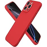 oakxco for iPhone 16 Pro Max Case Silicone, Ultra Slim Thin Phone Case for Women Girls, Plain Solid Color Minimalist Aesthetic Cute Girly Design, Soft Rubber Gel TPU with Camera Cover Protection, Red