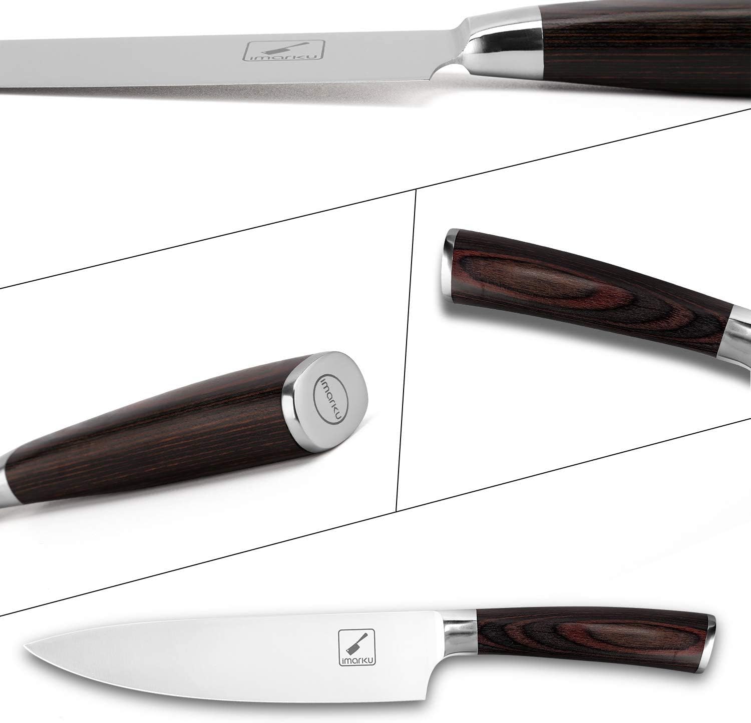 imarku Chef Knife - Pro Kitchen Knife 8 Inch Chef's Knives High Carbon German Stainless Steel Sharp Paring Knife with Ergonomic Handle: Kitchen & Dining